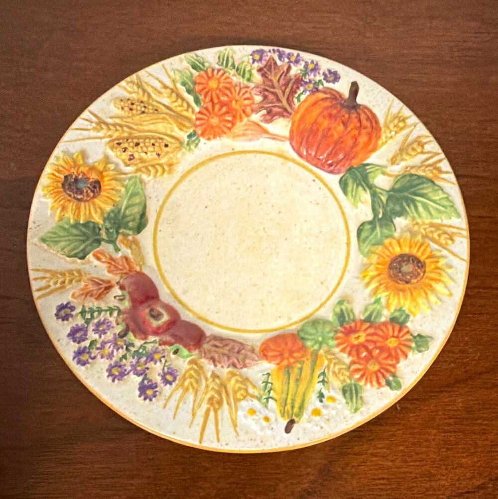 Yankee Candle Ceramic Candle Plate Round Floral Pumpkin Sunflower for Jar Candle